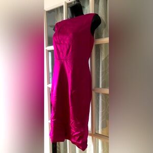 Banana Republic size 0 viscose wool blend lined pink shiny dress in EUC